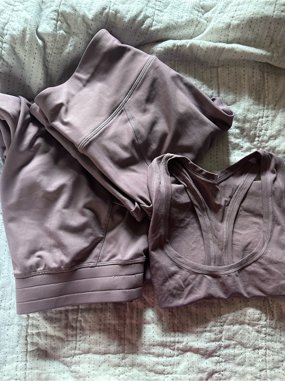 Fabletics Dusty Mauve High-Waist Joggers & Racerback Tank Set